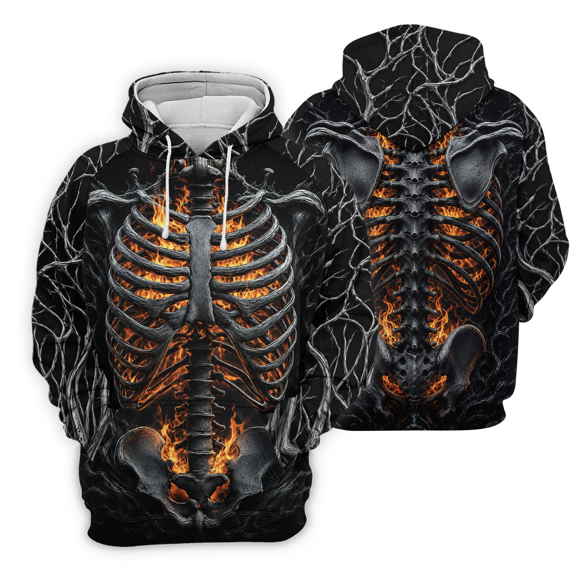 Halloween Fire Skeleton Horror Character Polo Shirt, Ladies Golf Shirts, Womens Golf Tops