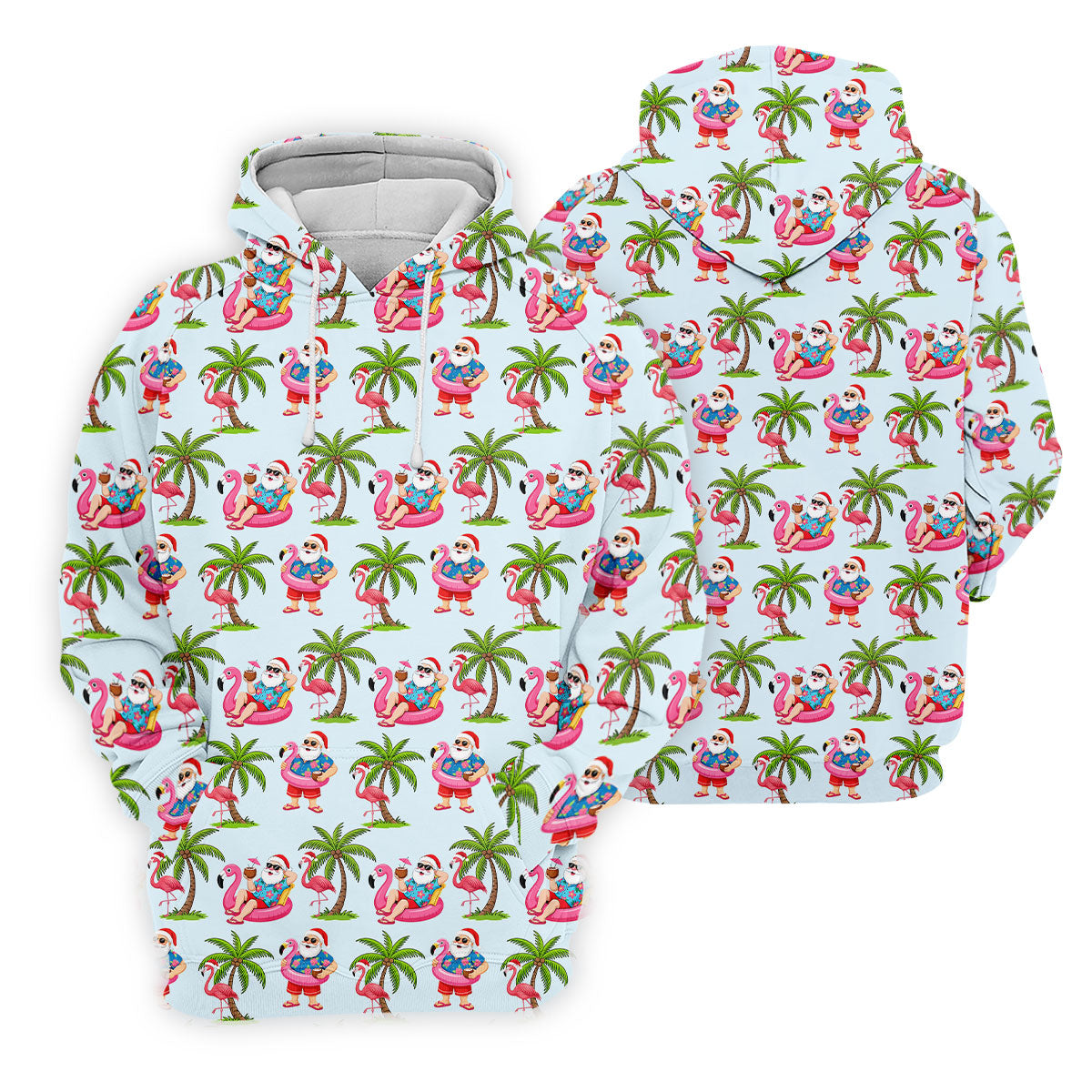 Flamingo Float Santa Christmas Golf Shirt, Women's Golf Tops, Hawaiian Golf Shirt, Golf Shirts For Women