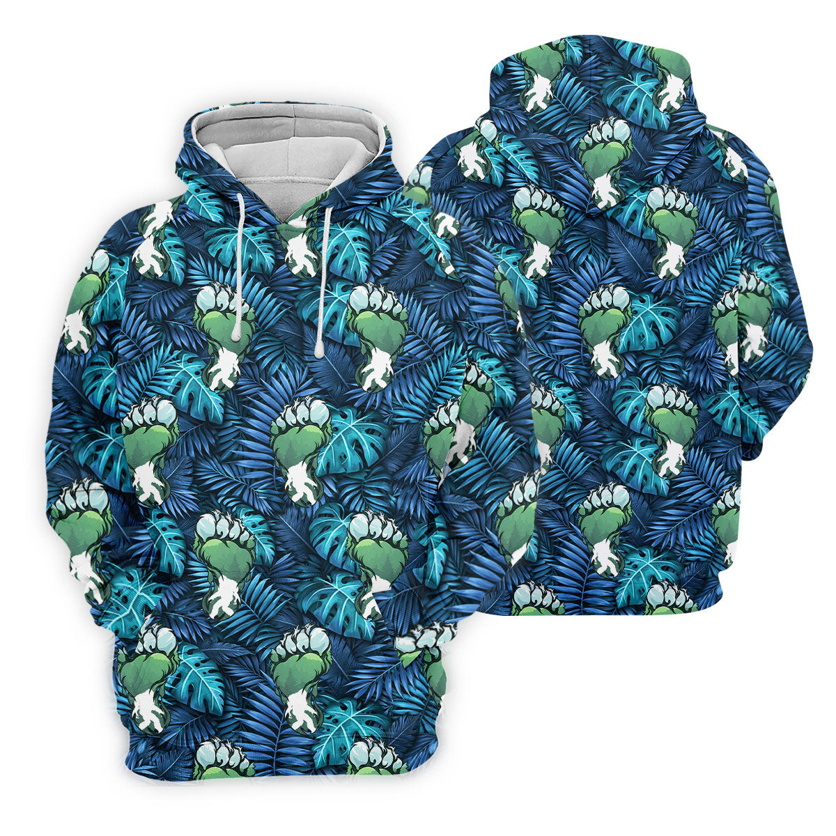Funny Zombie Hulk Hand Tropical Golf Polo Shirt, Hawaiian Golf Shirt, Golf Shirts For Men