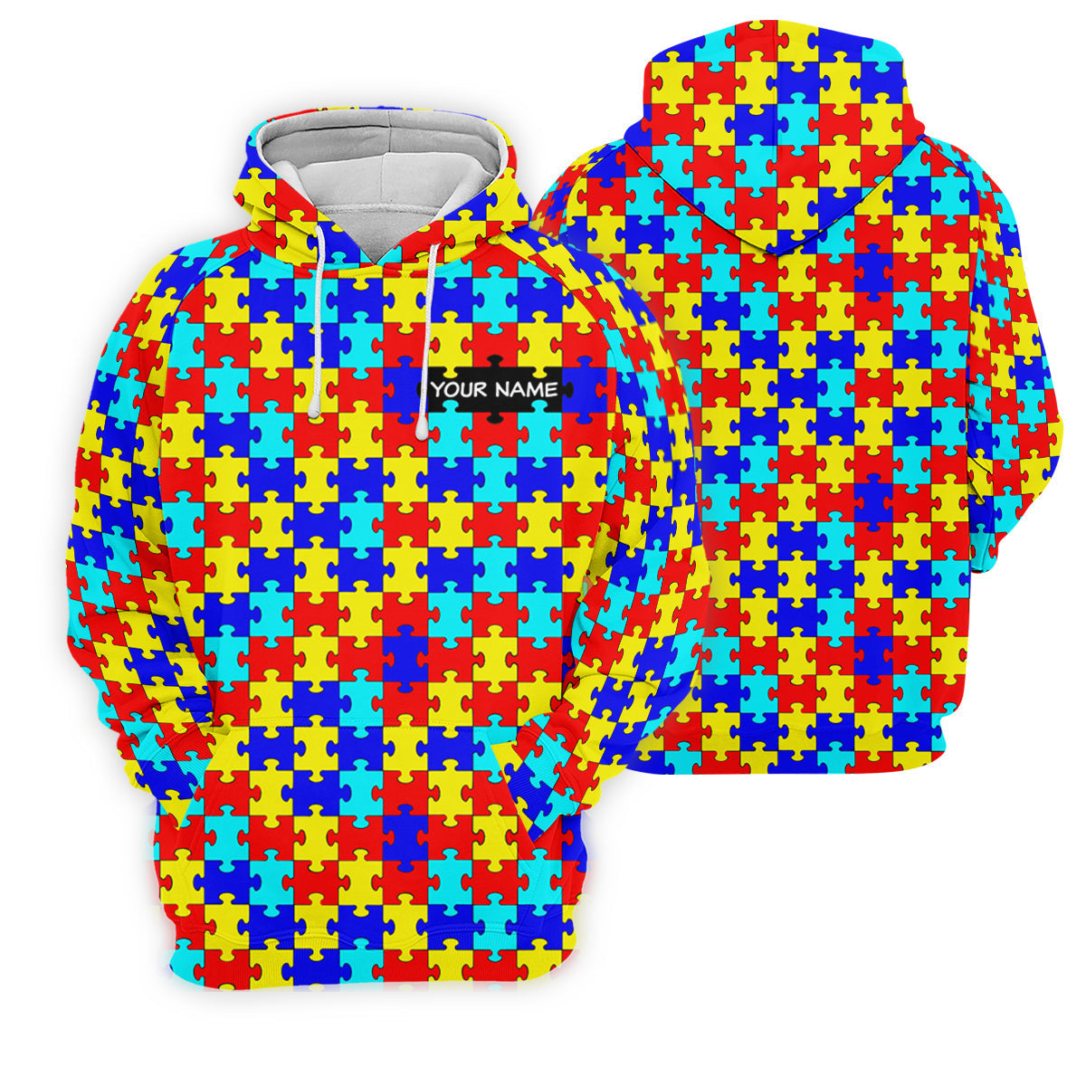 Autism Awareness Colorful Puzzle Pattern Golf Tops For Men, Polo ShirtFor Men, Golf Shirts For Men