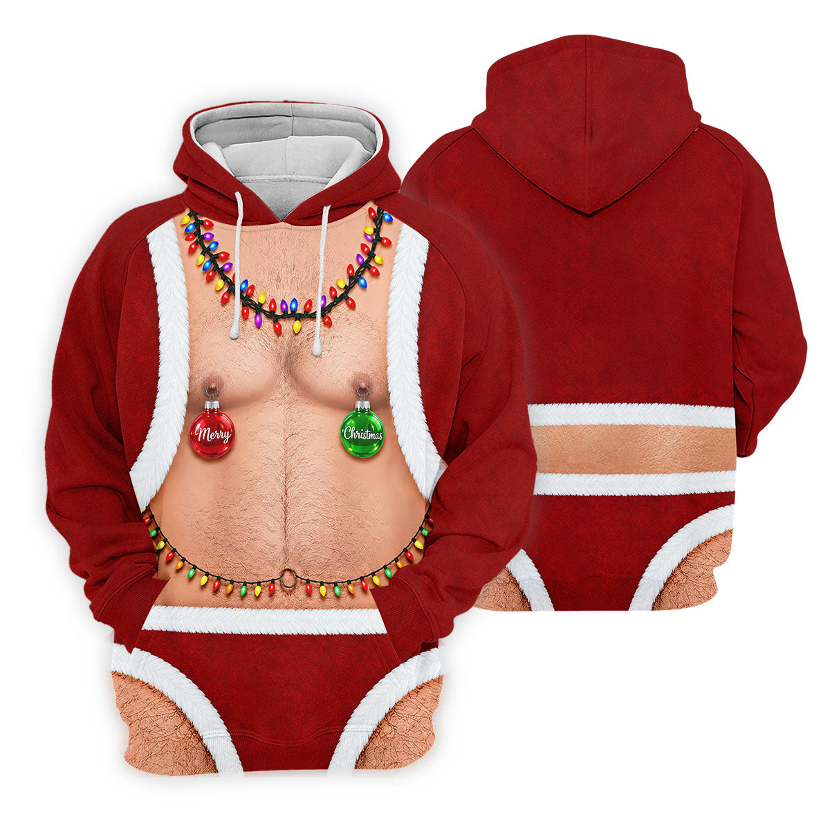 Funny Santa Ornament Lights Christmas Golf Shirt, Mens Golf Polo, Golf Apparel For Men