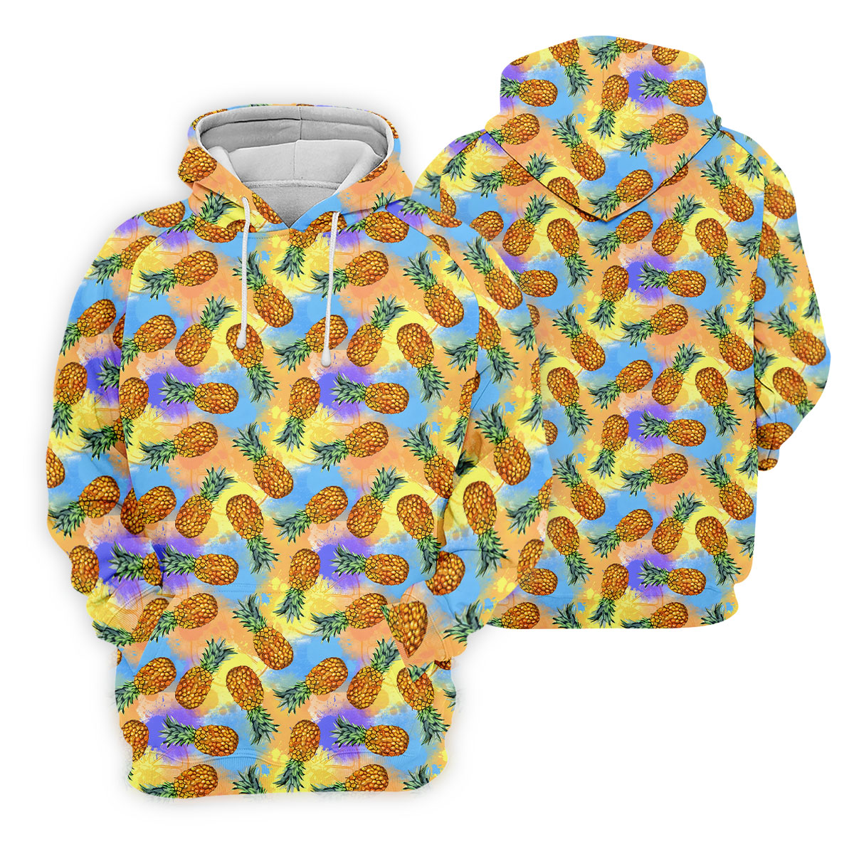 Watercolor Pineapple Tropical Pattern Golf Shirt, Women's Golf Shirt, Hawaiian Golf Shirt, Golf Polo For Women