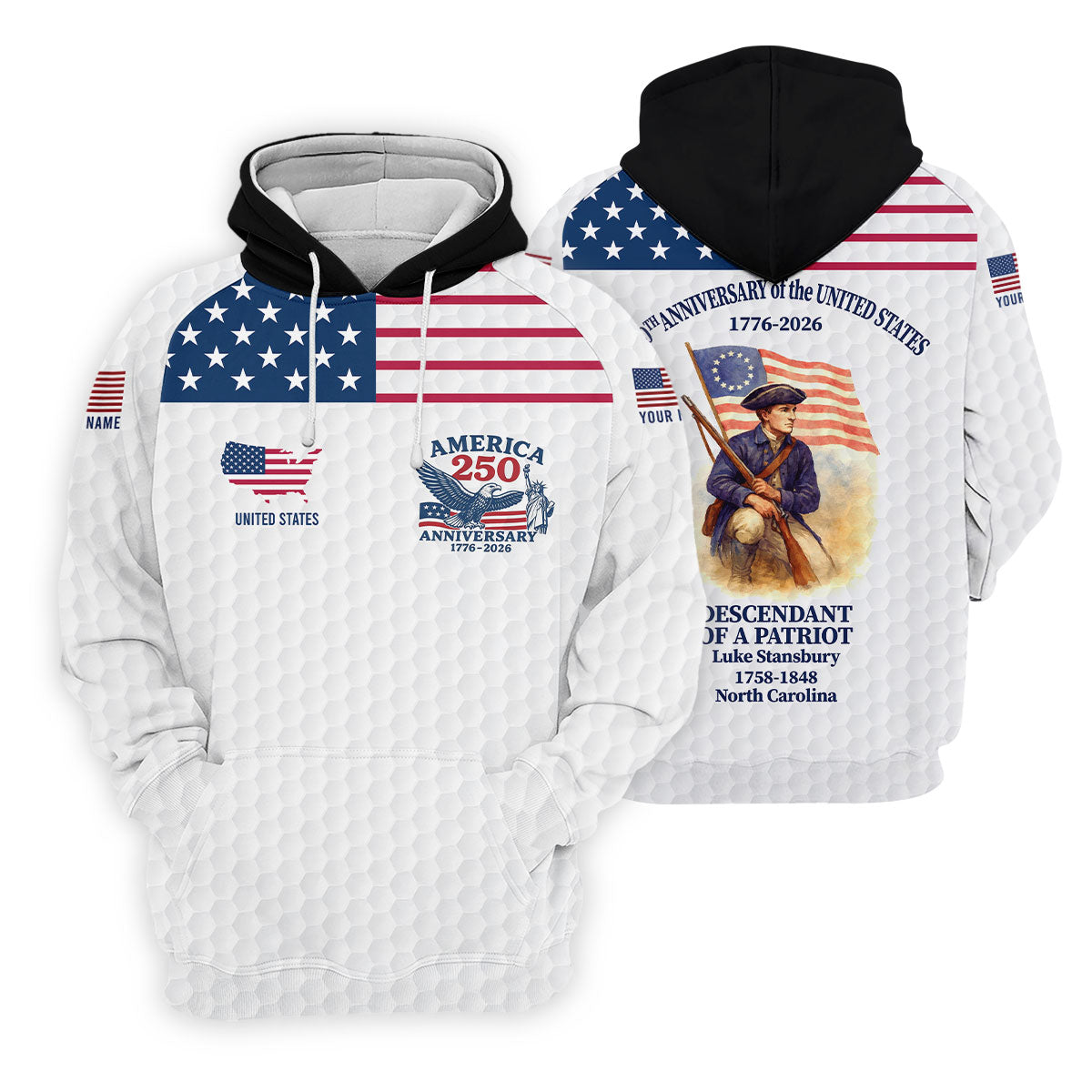Descendant Of A Patriot Black Collar Golf Shirt For Women, Patriotic 4th Of July Golf Shirt