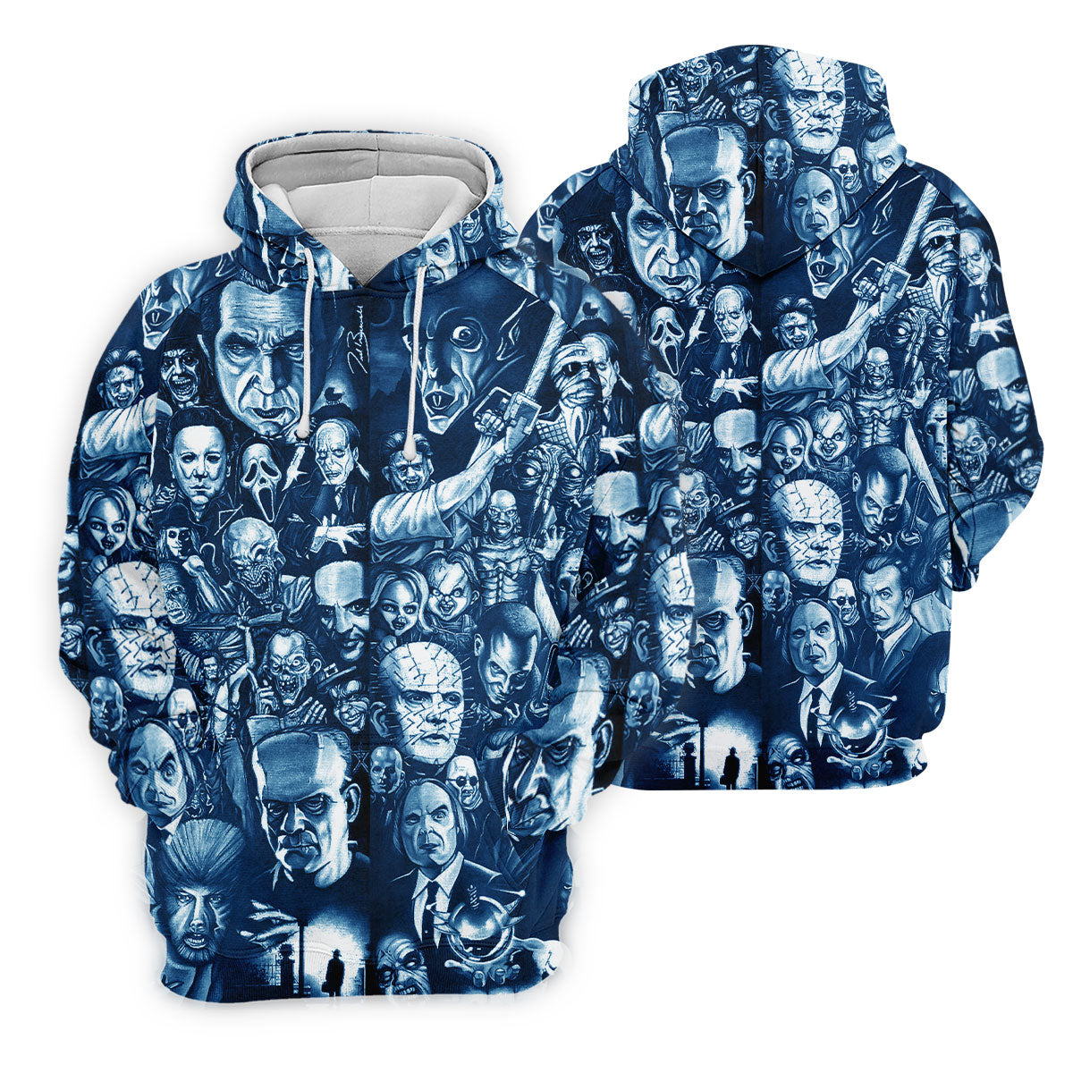 Horror Character Collage Halloween Polo Shirt, Printed Golf Shirt, Golf Tops For Women