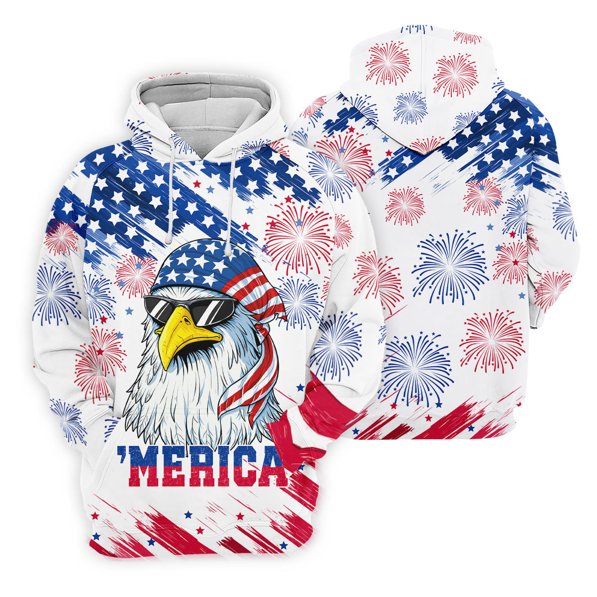 Cool Bald Eagle 4th Of July American Flag Pattern 4th Of July Women Golf Top, 250th Anniversary Patriotic Golf Shirt