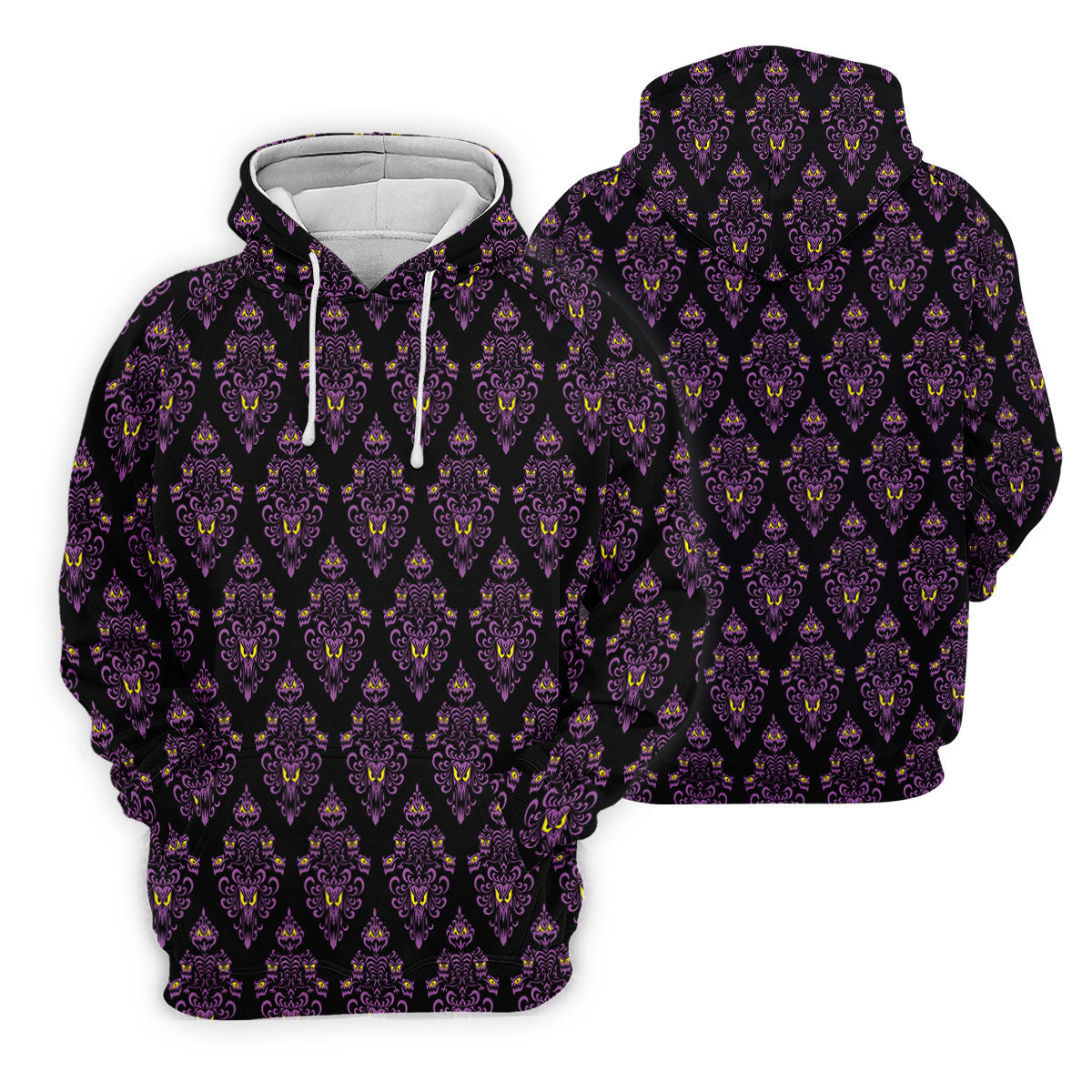 Purple Haunted Demon Faces Halloween Polo Shirt, Printed Golf Shirt, Women’s Golf Apparel
