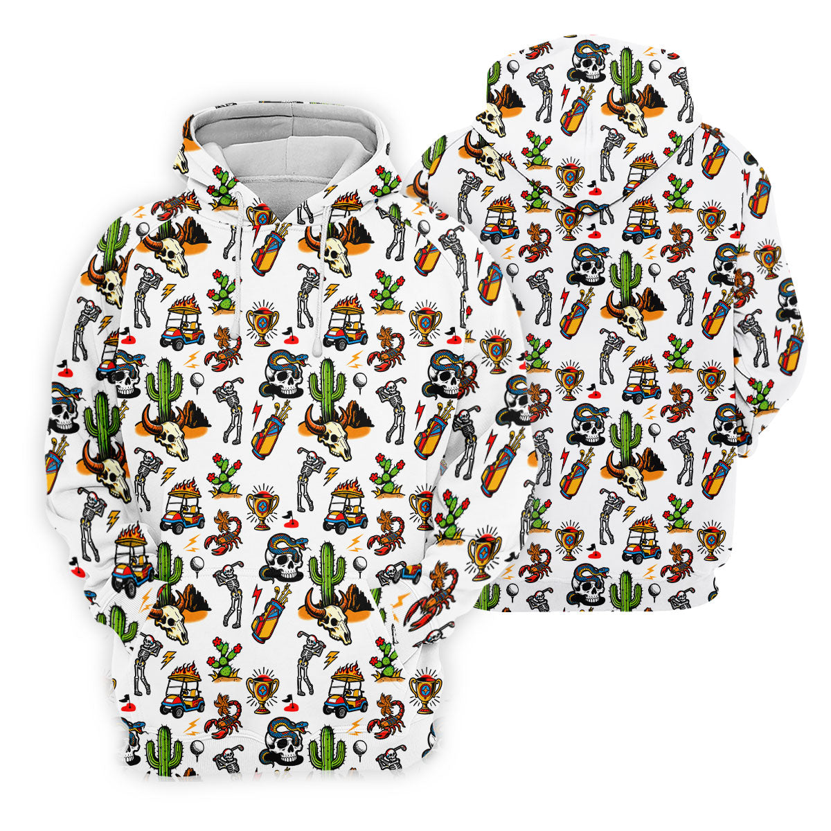 Southwestern Golf Icons Pattern Polo Shirt, Women’s Golf Apparel, Ladies Golf Top