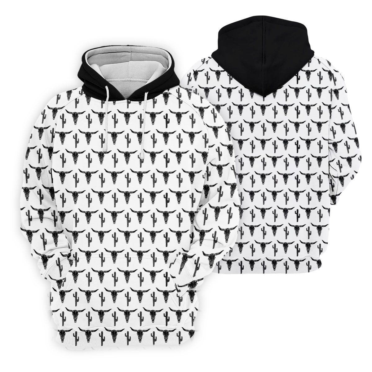 Longhorn Cow Skull Western Theme White Golf Tops For Men, Polo ShirtFor Men, Golf Shirts For Men