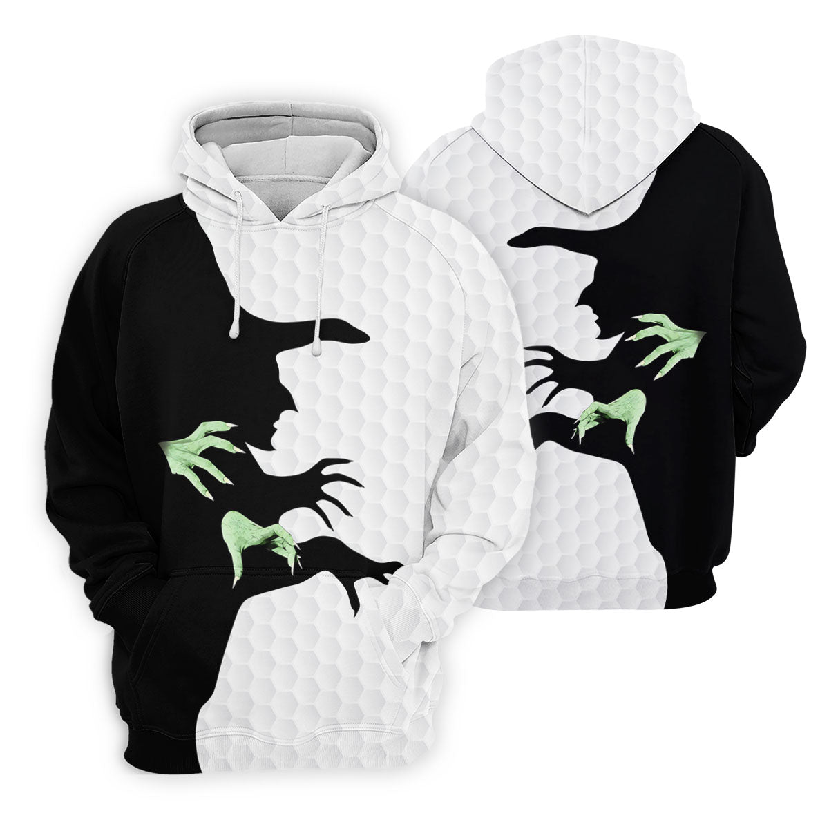 Halloween Wicked Witch Shadow Golf Shirt, Men's Golf Shirt, Hawaiian Golf Shirt