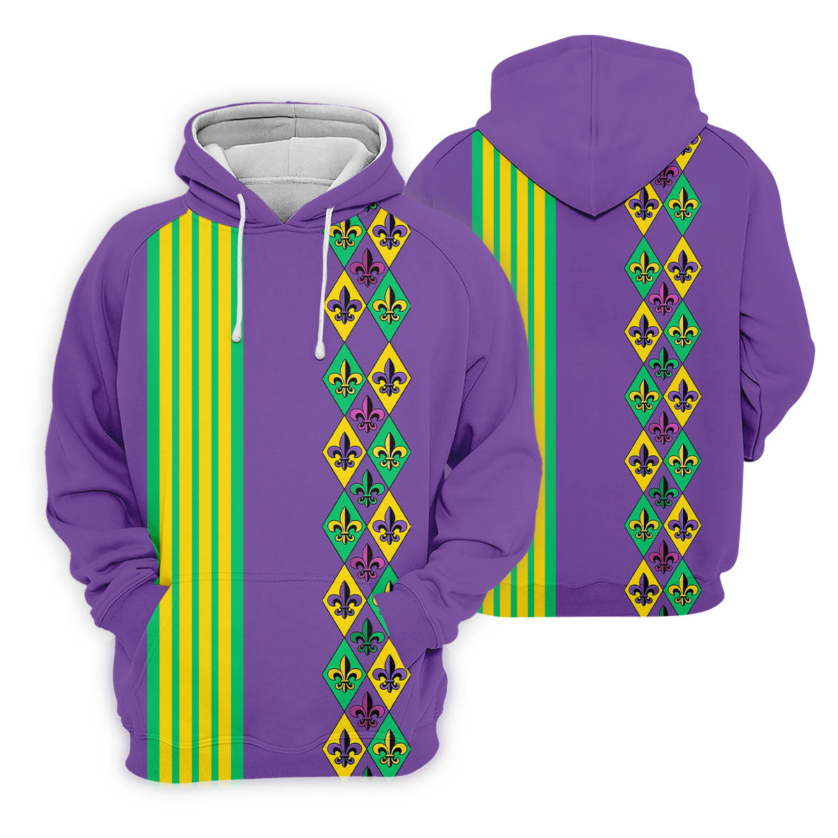 Fleur De Lis Argyle Pattern Purple Green Gold Stripes Women's Golf Shirts, Ladies Golf Polos, Golf Shirt For Women