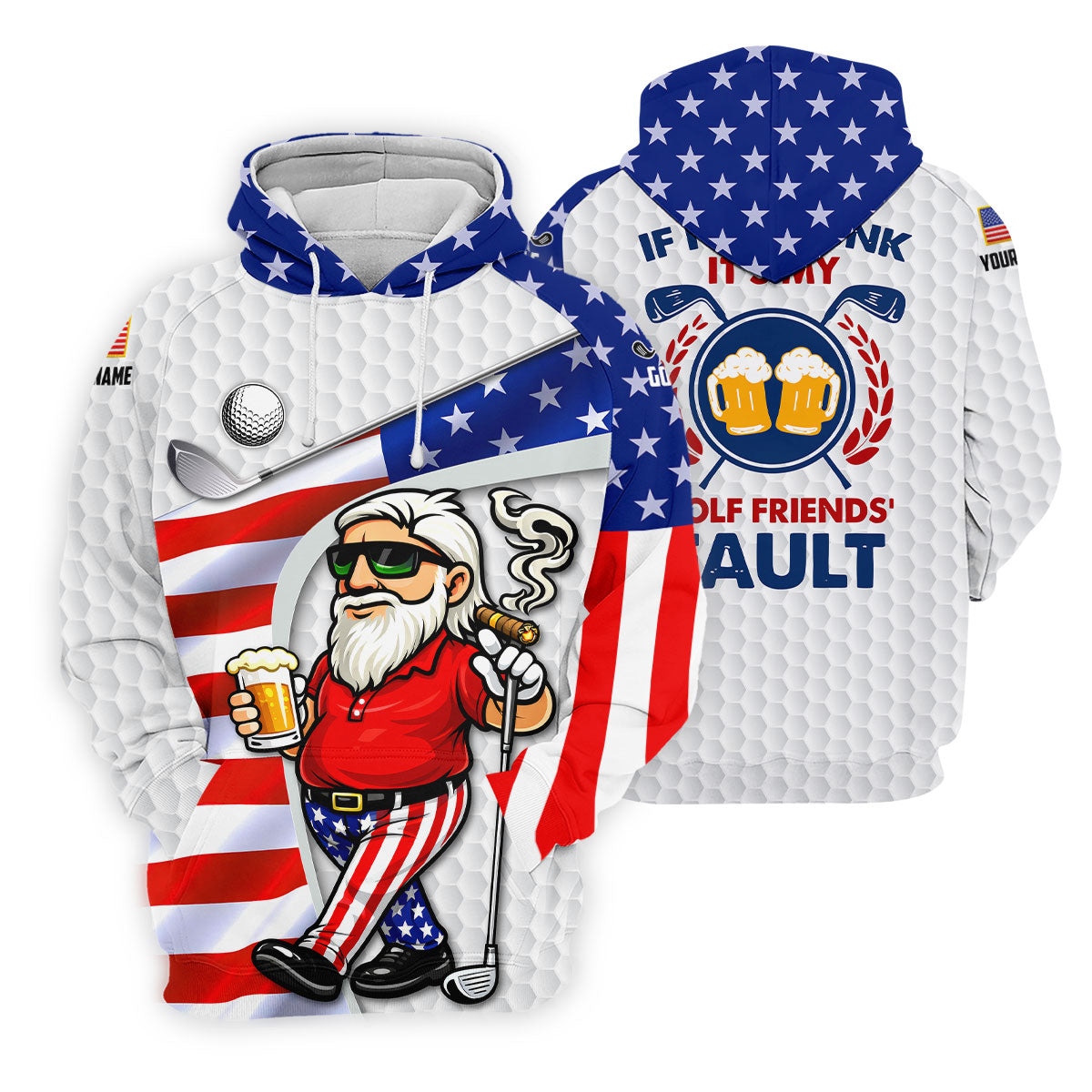 If I'm Drunk It's My Golf Friends' Fault Patriotic 4th Of July Funny Golf Shirt, 250 Years Golf Shirts For Men