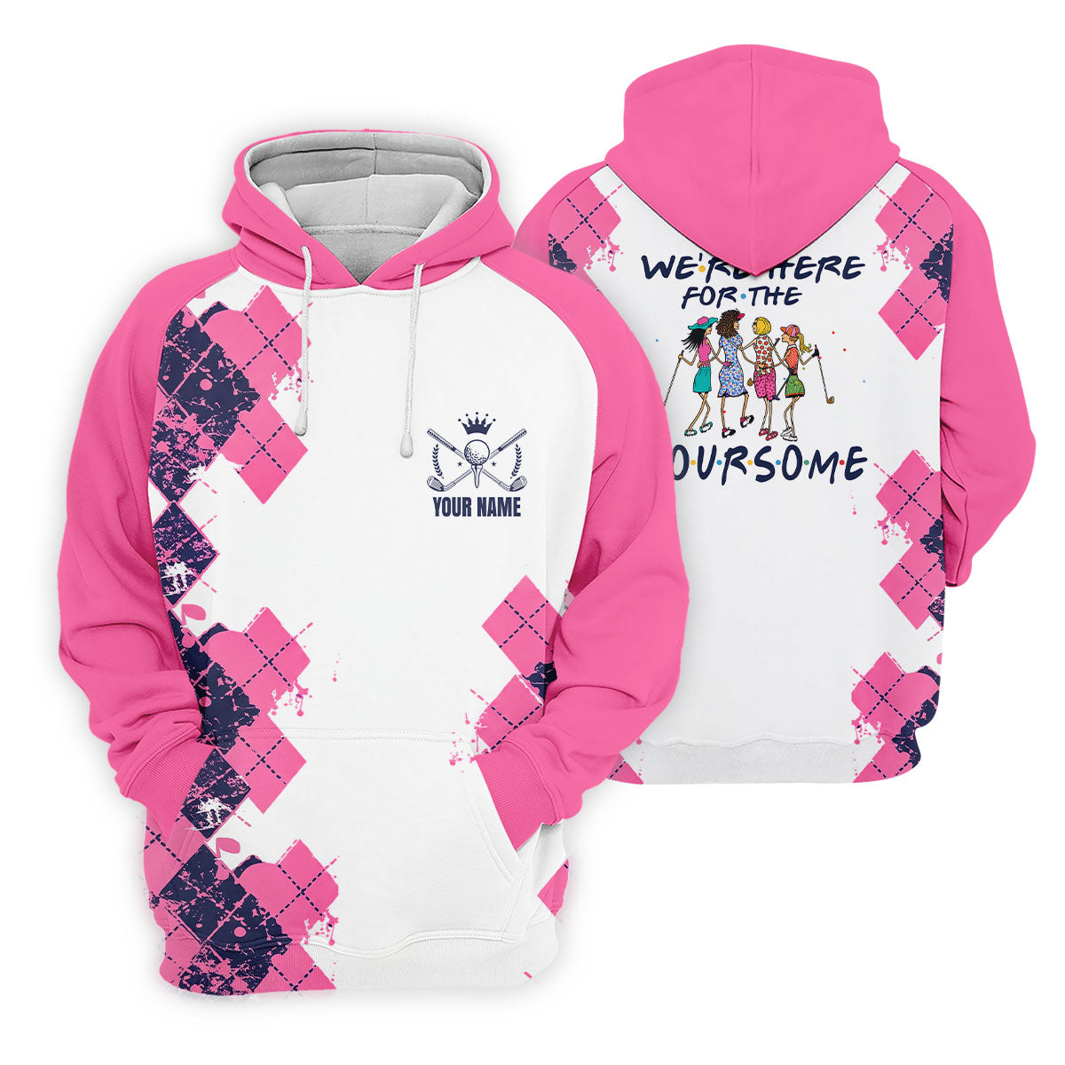 Personalized Pink Paint Splash Golf Shirt, Men's Golf Shirt, Golf Apparel For Men