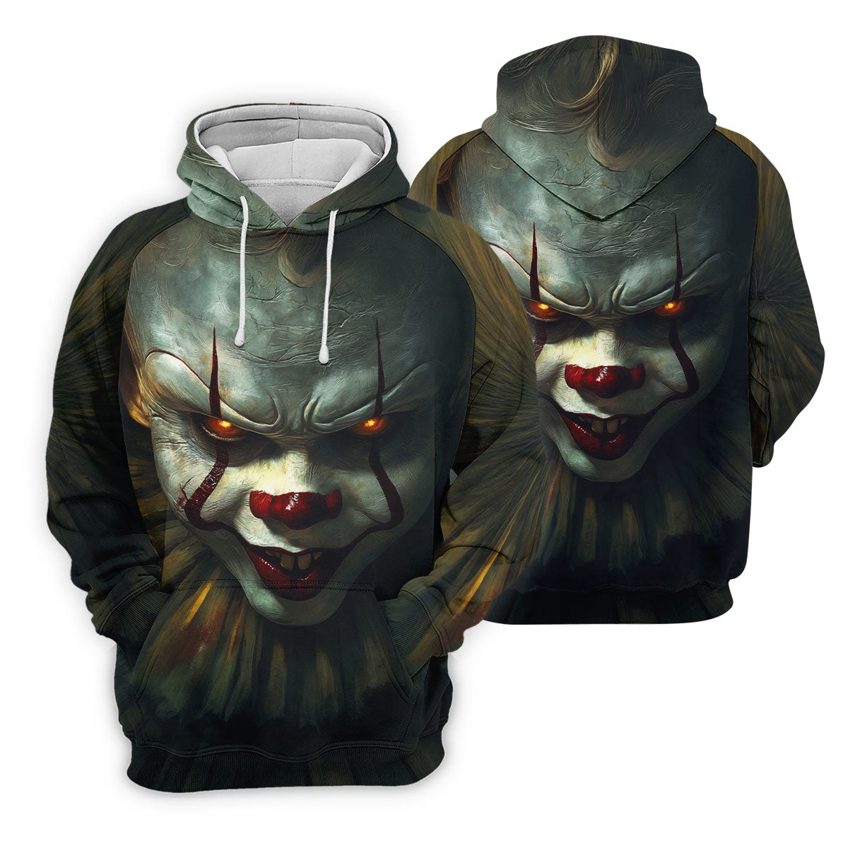 Scary Clown Face Halloween Polo Shirt, Golf Tops For Women, Women’s Golf Apparel