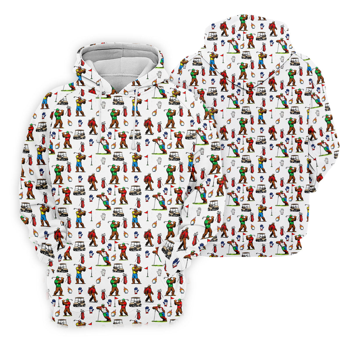 Bigfoot Golfer Pattern Men's Golf Shirt, Golf Polo Shirts For Men, Mens Golf Apparel