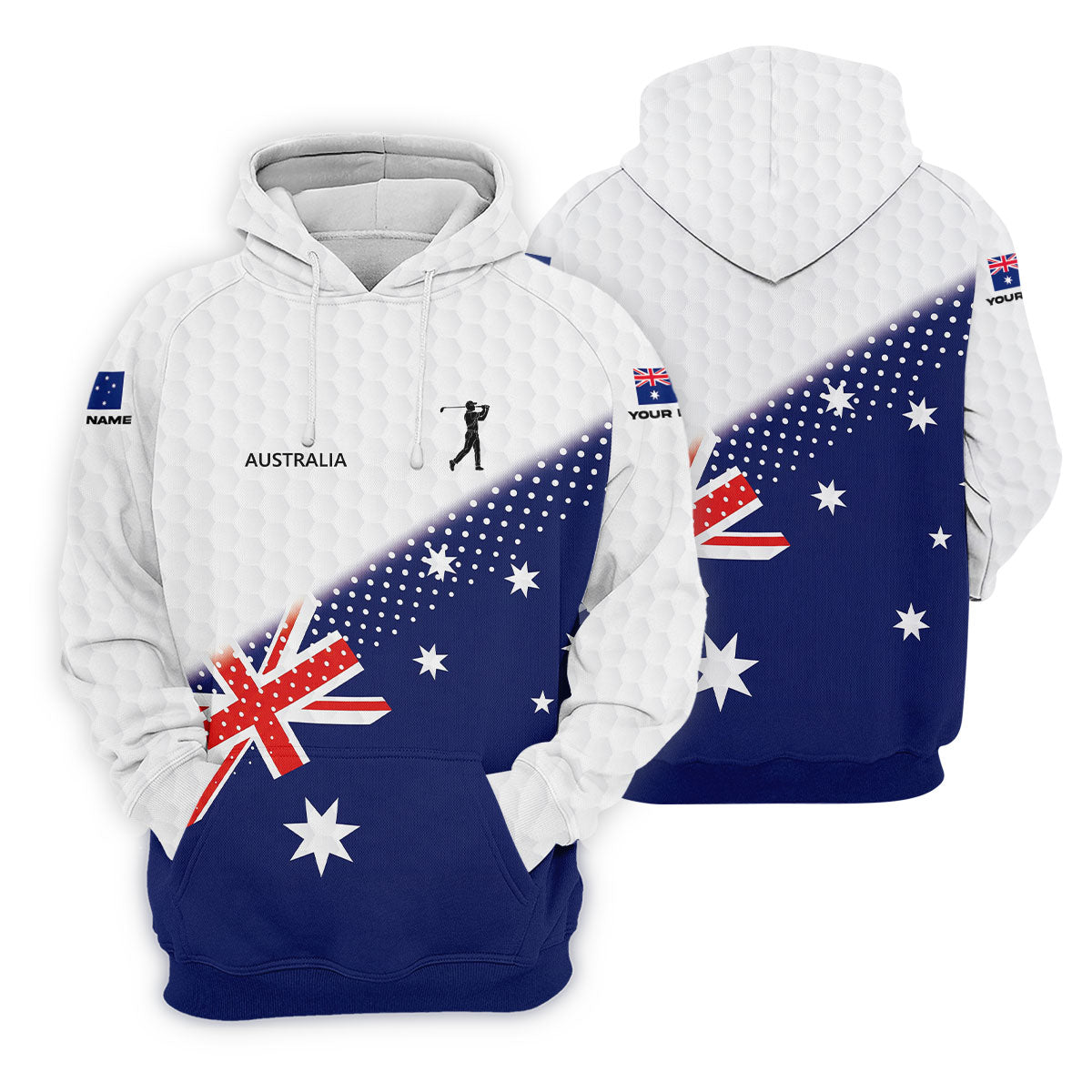 Golf Ball Pattern Australia Flag Print Ladies Golf Tops Australia, Golf Shirt For Women