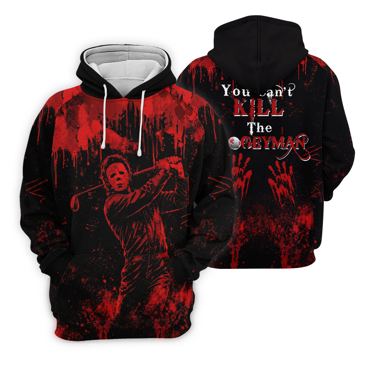 You Cant Kill The Bogeyman Horror Character Polo Shirt, Halloween Shirt, Mens Golf Polo