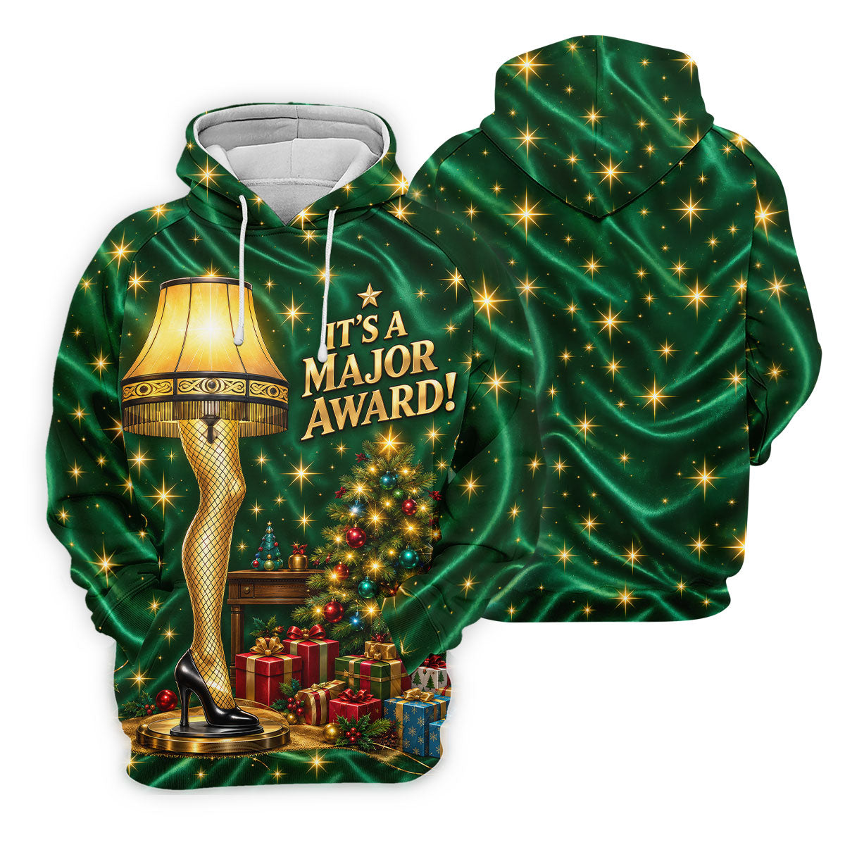 Major Award Leg Lamp Christmas Golf Polo Shirt, Women Golf Shirts, Christmas Golf Shirt