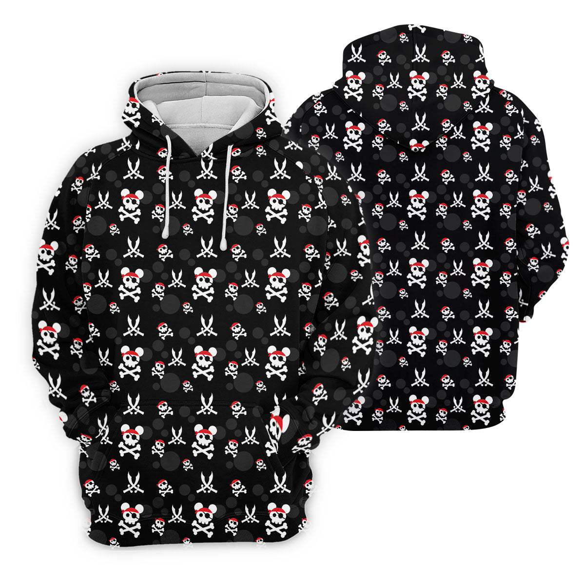 Pirate Skull Mouse Halloween Golf Polo Shirt, Horror Character Shirt, Mens Golf Polo