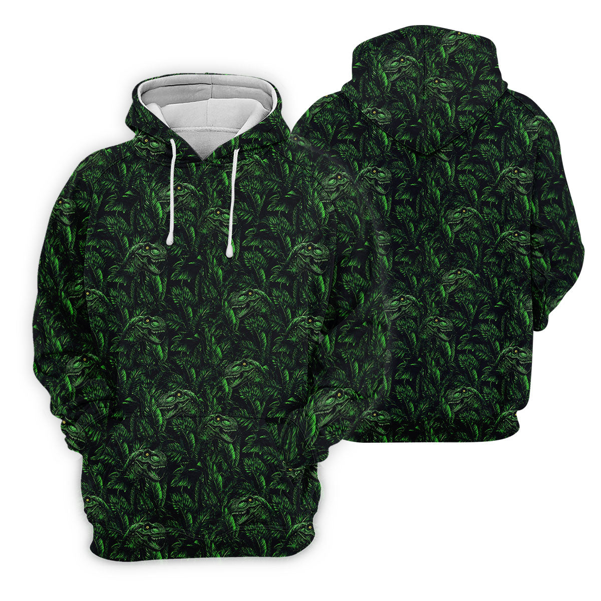 Dinosaurs In The Forest Deep Forest Green Hawaiian Golf Shirt, Women's Polo Shirt