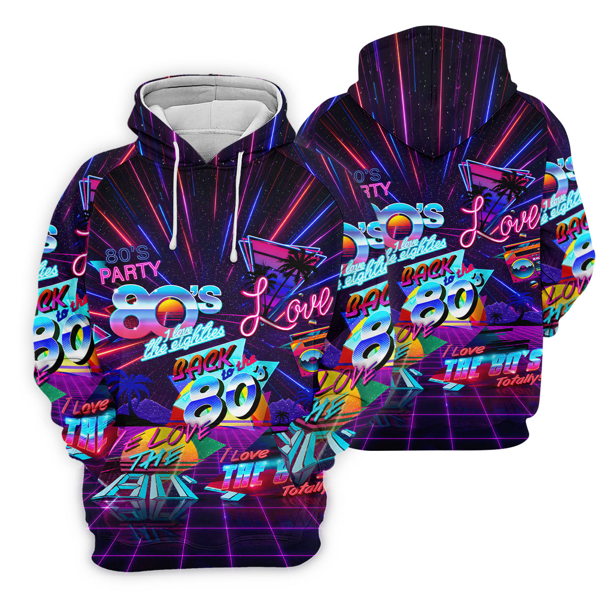 80s Retro Party Golf Shirt, Neon Synthwave Sunset Pattern, Golf Shirt For Women