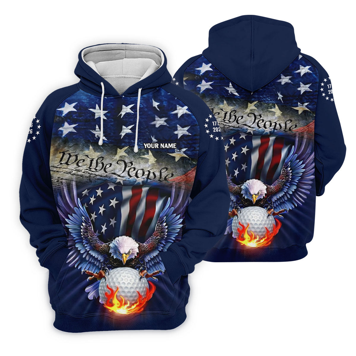 We The People Eagle Golf Ball 250th Anniversary USA 1776-2026 Ladies Golf Tops, 4th Of July Golf Shirt For Women