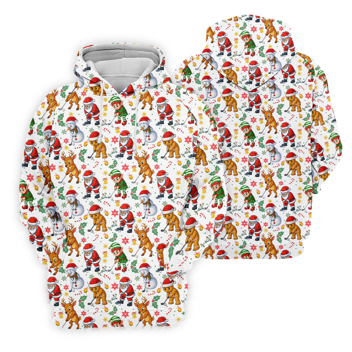 Funny Christmas Characters Ladies Golf Tops, Cute Golf Outfit, Fun Women's Golf Shirts, Christmas Golf Shirt