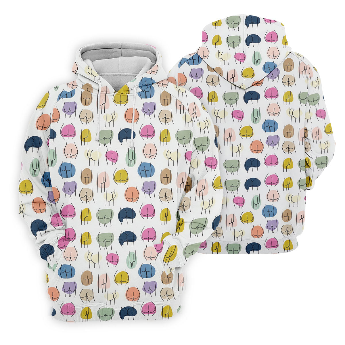 Funny Colorful Butt Pattern Golf Polo Shirt, Golf Shirts For Men, Mens Golf Apparel