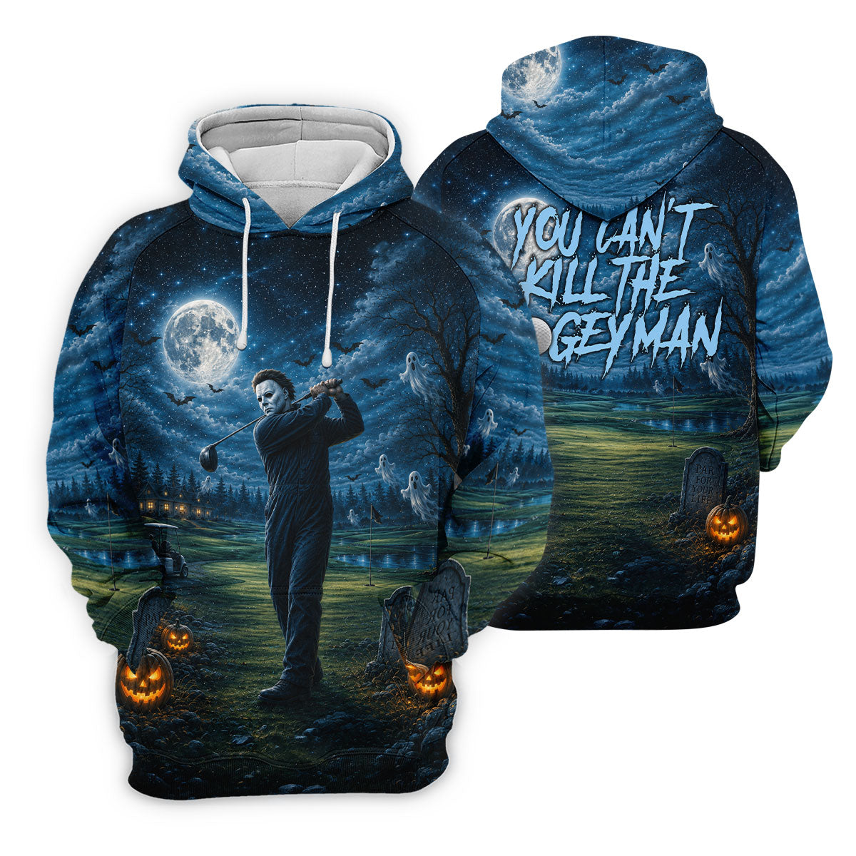 You Can't Kill The Bogeyman Halloween Ghost Polo Shirt, Mens Golf Shirts, Mens Polo Shirts