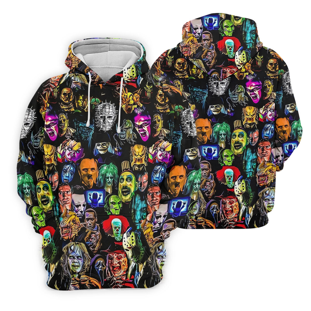 Halloween Horror Character Hawaiian Golf Shirt, Mens Golf Polo, Golf Shirts For Men