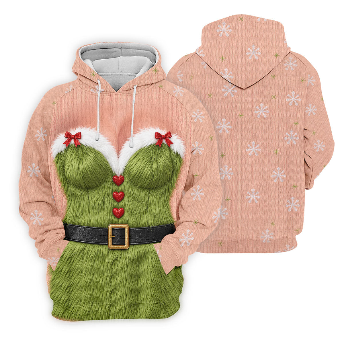 Green Furry Christmas Costume Polo Shirt, Women’s Sleeveless Golf Shirt, Ladies Golf Top