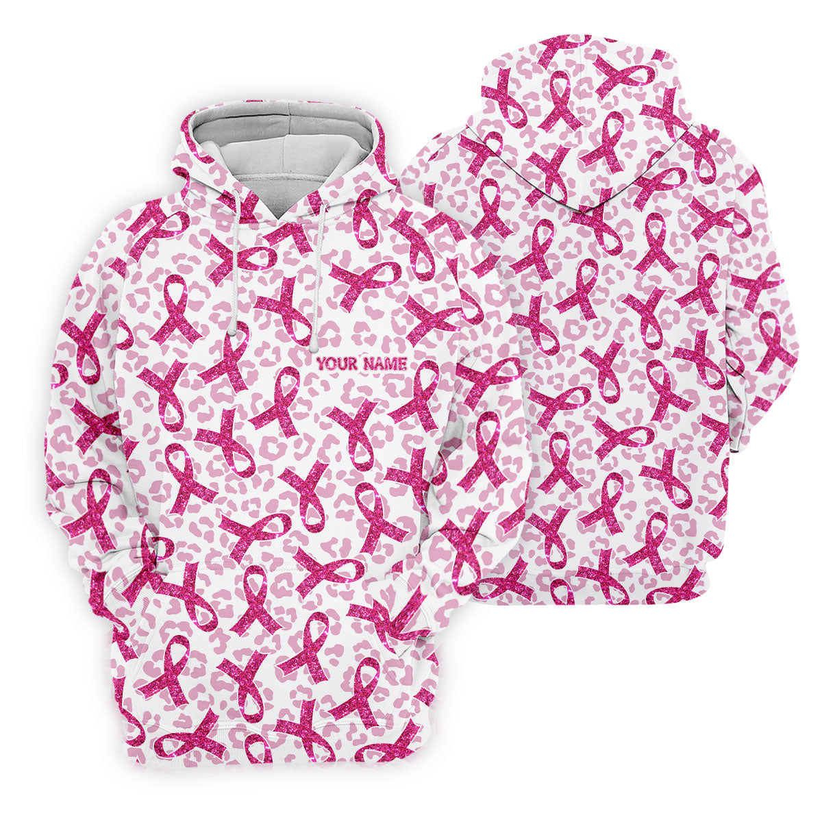 Breast Cancer Pink Ribbon Leopard Pattern Women's Golf Tops, Cancer Awareness Shirt, Ladies Golf Shirts