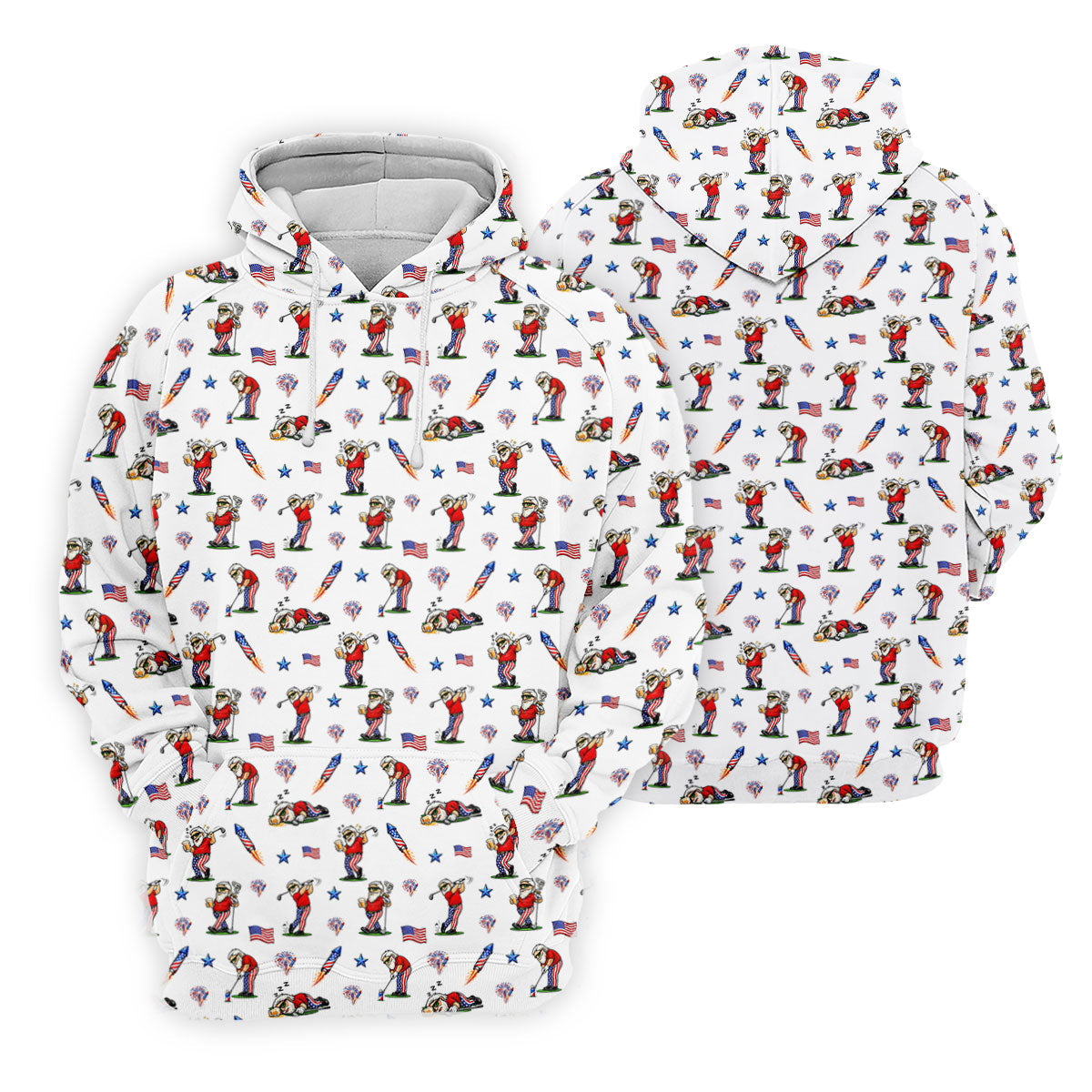 4th Of July Funny Man Golf And Beer White Golf Shirt, Patriotic Golf Shirt, 250th Anniversary Women's Golf Tops