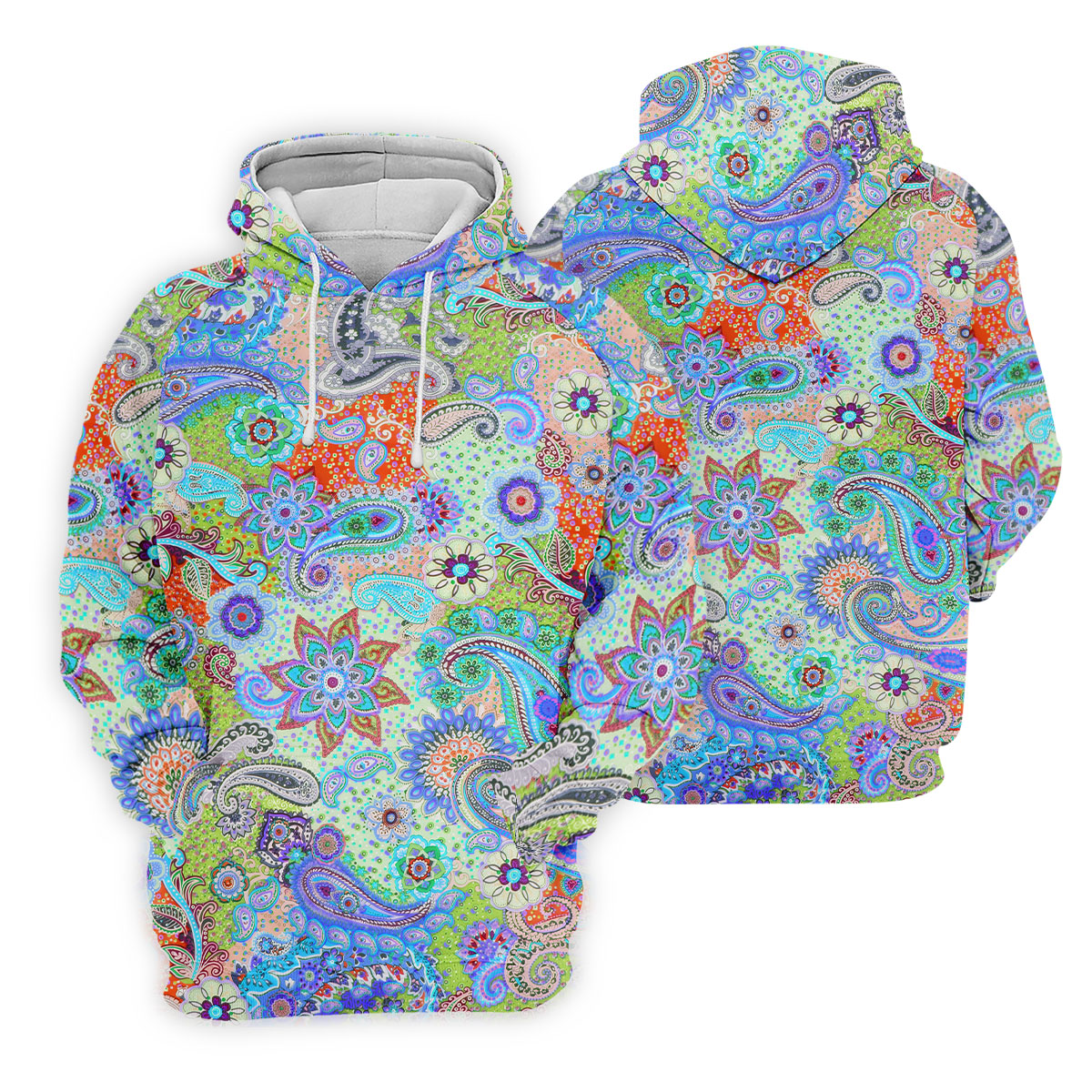 Colorful Boho Paisley Floral Pattern Golf Polo, Women's Golf Tops, Printed Golf Shirt