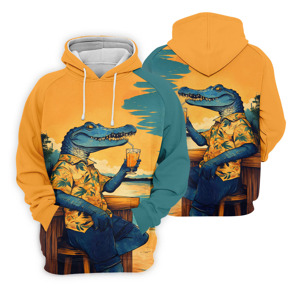 Funny Crocodile Tropical Theme Hawaiian Golf Shirt, Golf Shirt For Women, Golfing Apparel