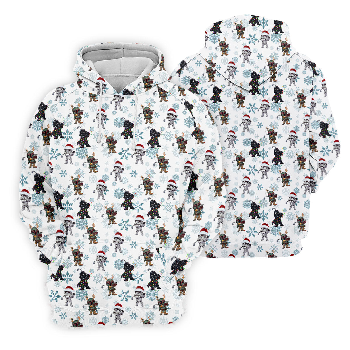 Christmas Space Characters Pattern Polo Shirt, Mens Golf Shirts, Golf Polo Shirts For Men