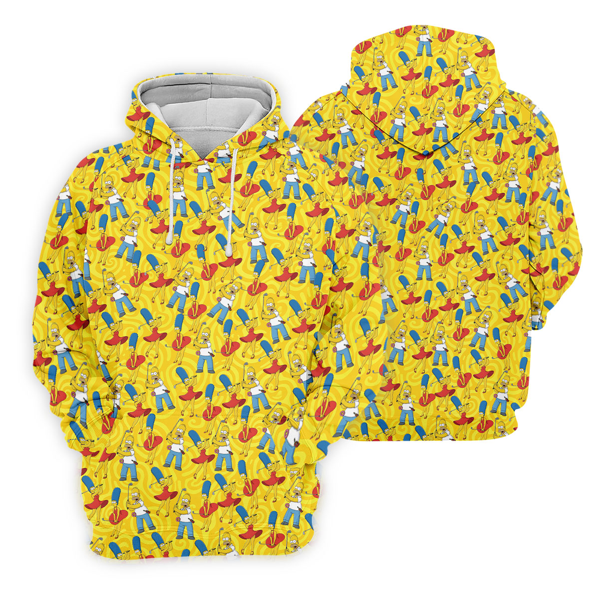Funny Cartoon Couple Golf Pattern Polo Shirt, Mens Golf Polo, Golf Apparel For Men