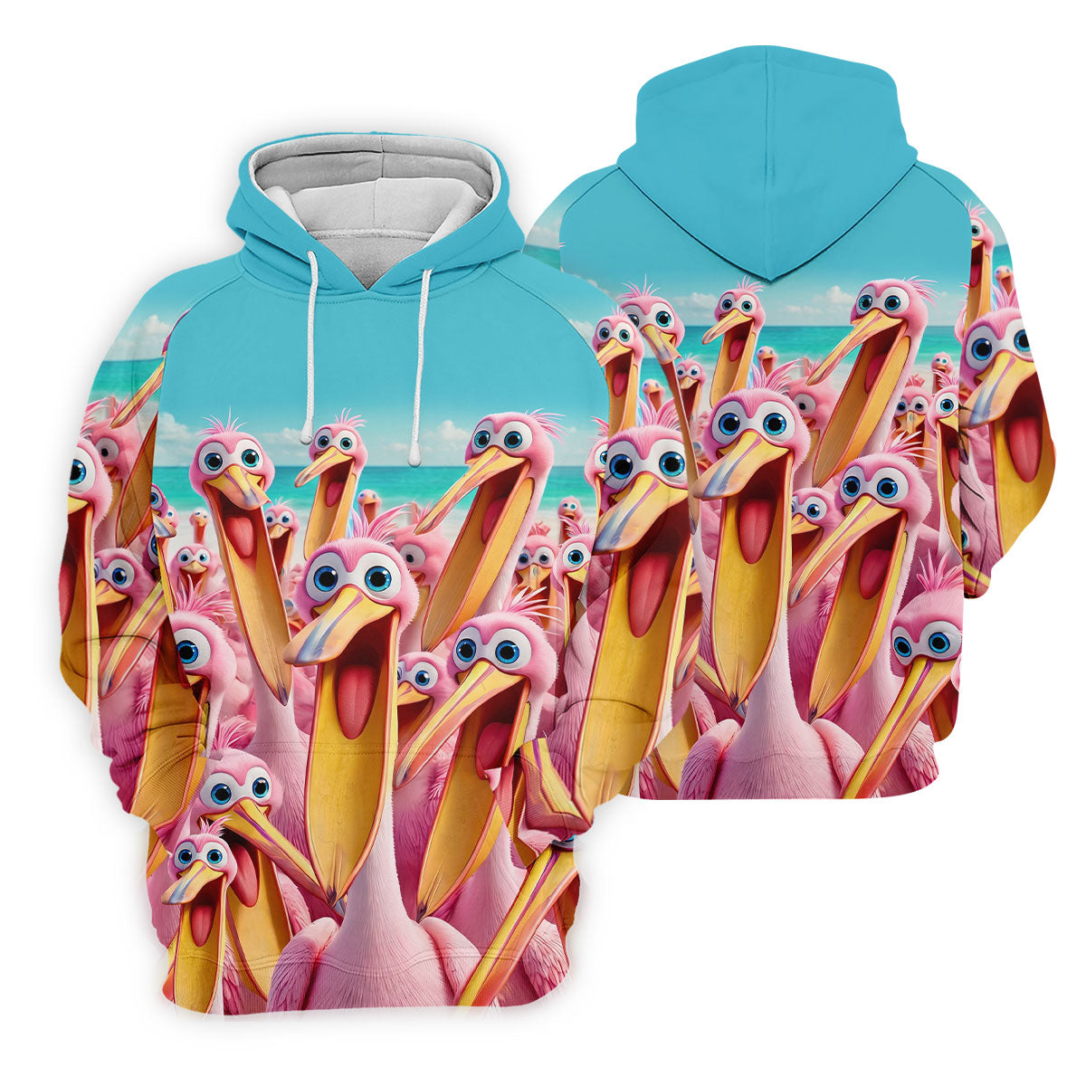 Funny Pink Pelican Beach Crowd Golf Shirt, Women's Golf Shirt, Hawaiian Golf Shirt, Golf Polo For Women