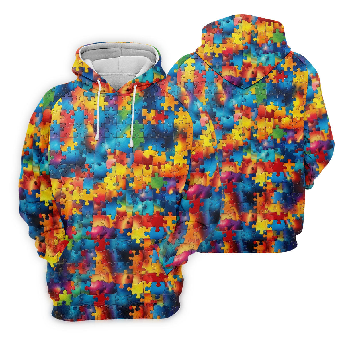 Autism Awareness Rainbow Gradient Puzzle Pattern Women's Golf Tops, Golf Shirt For Women, Ladies Golf Polos