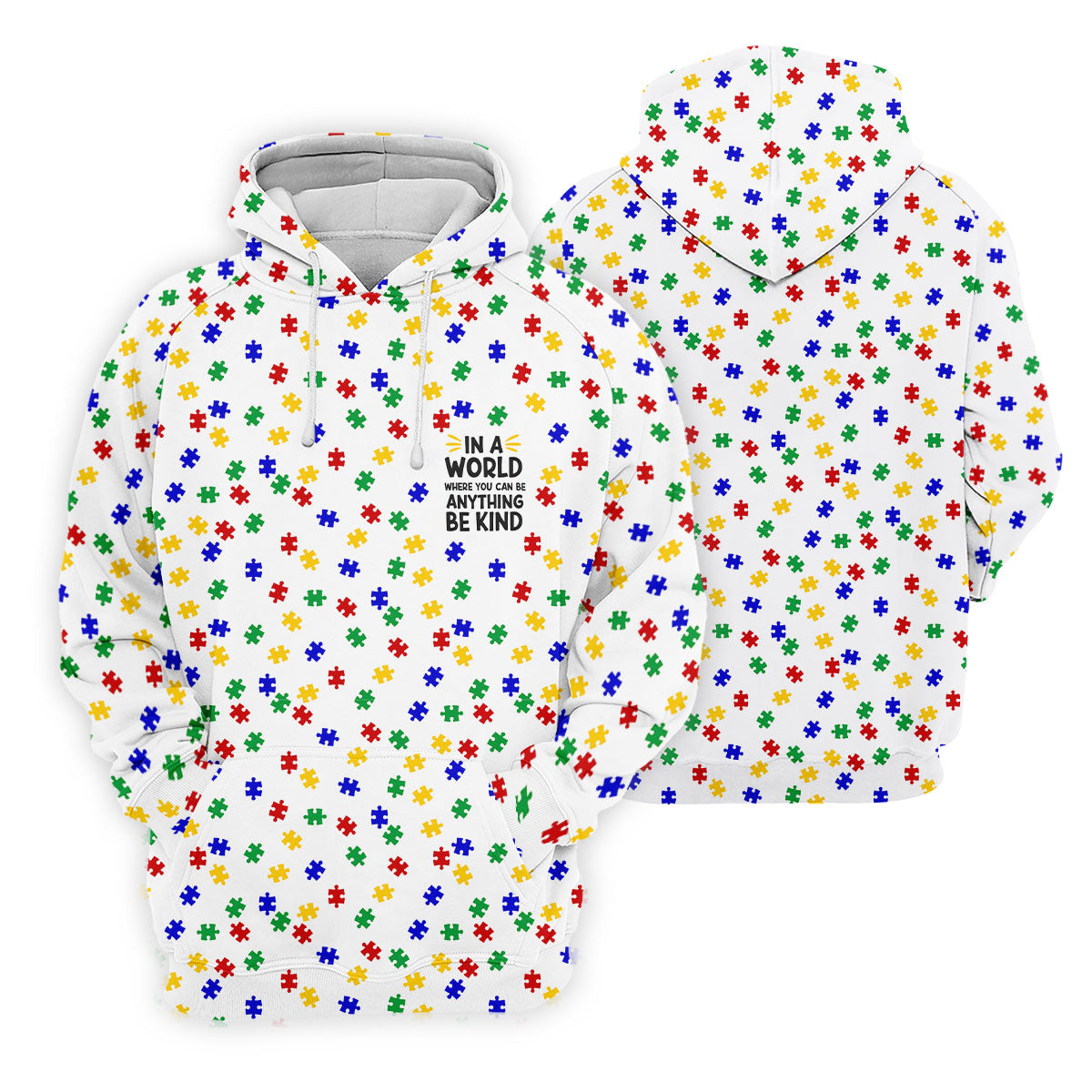 In A World Where You Can Be Anything Be Kind Women's Golf Tops, Autism Awareness Color Ladies Golf Polos