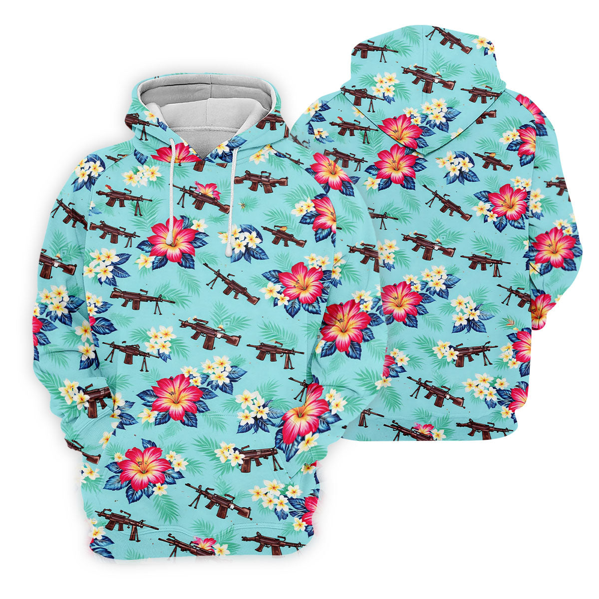 Floral Pattern Army Theme Hawaiian Golf Shirt, Women's Golf Tops, Ladies Golf Shirts