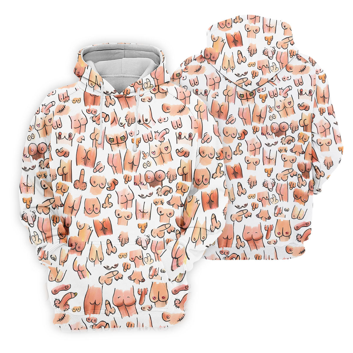 Funny Adult Body Parts Pattern Shirt, Women's Golf Tops, Printed Golf Shirt