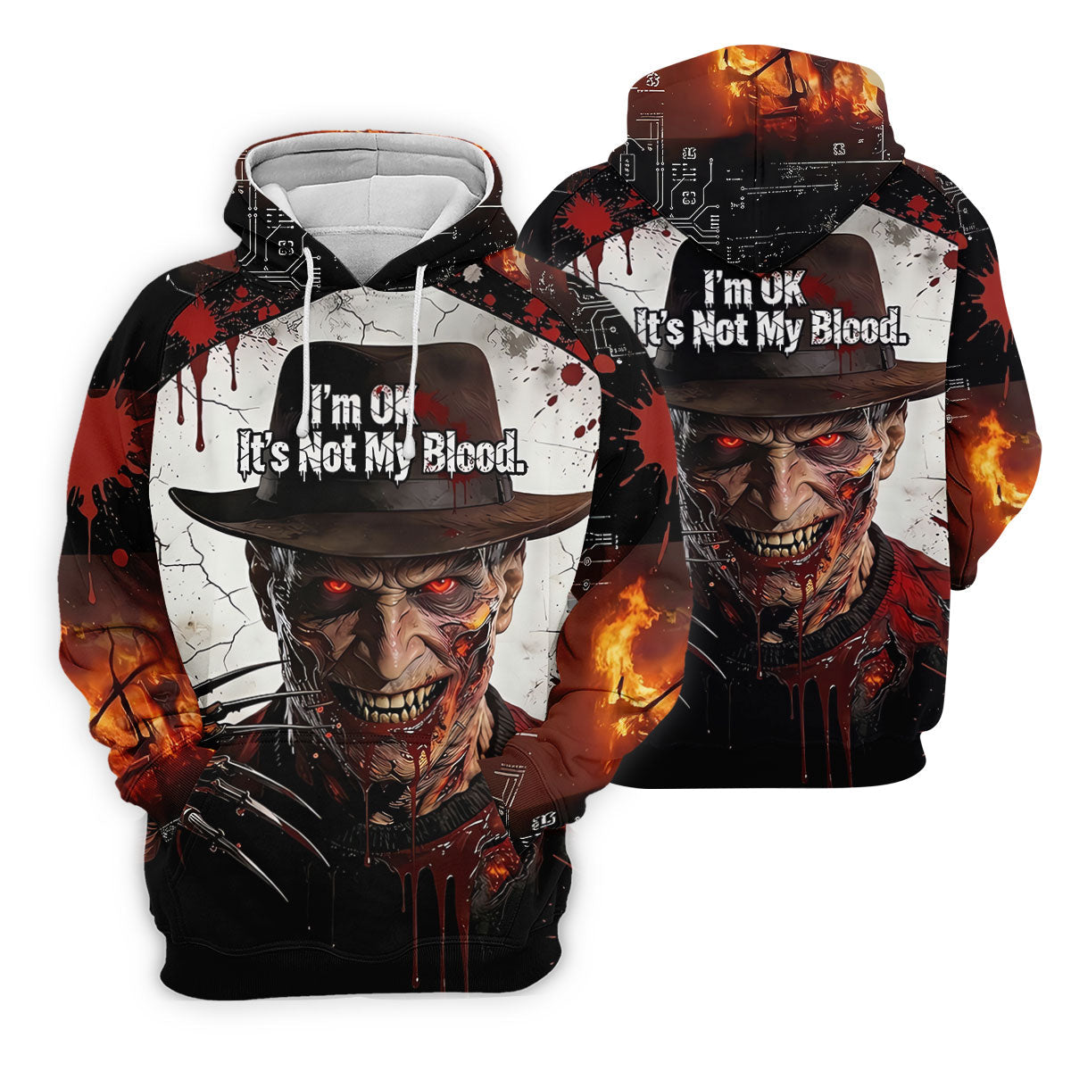 Im Ok Its Not My Blood Character Golf Polo Shirt, Halloween Golf Shirt, Mens Golf Polo