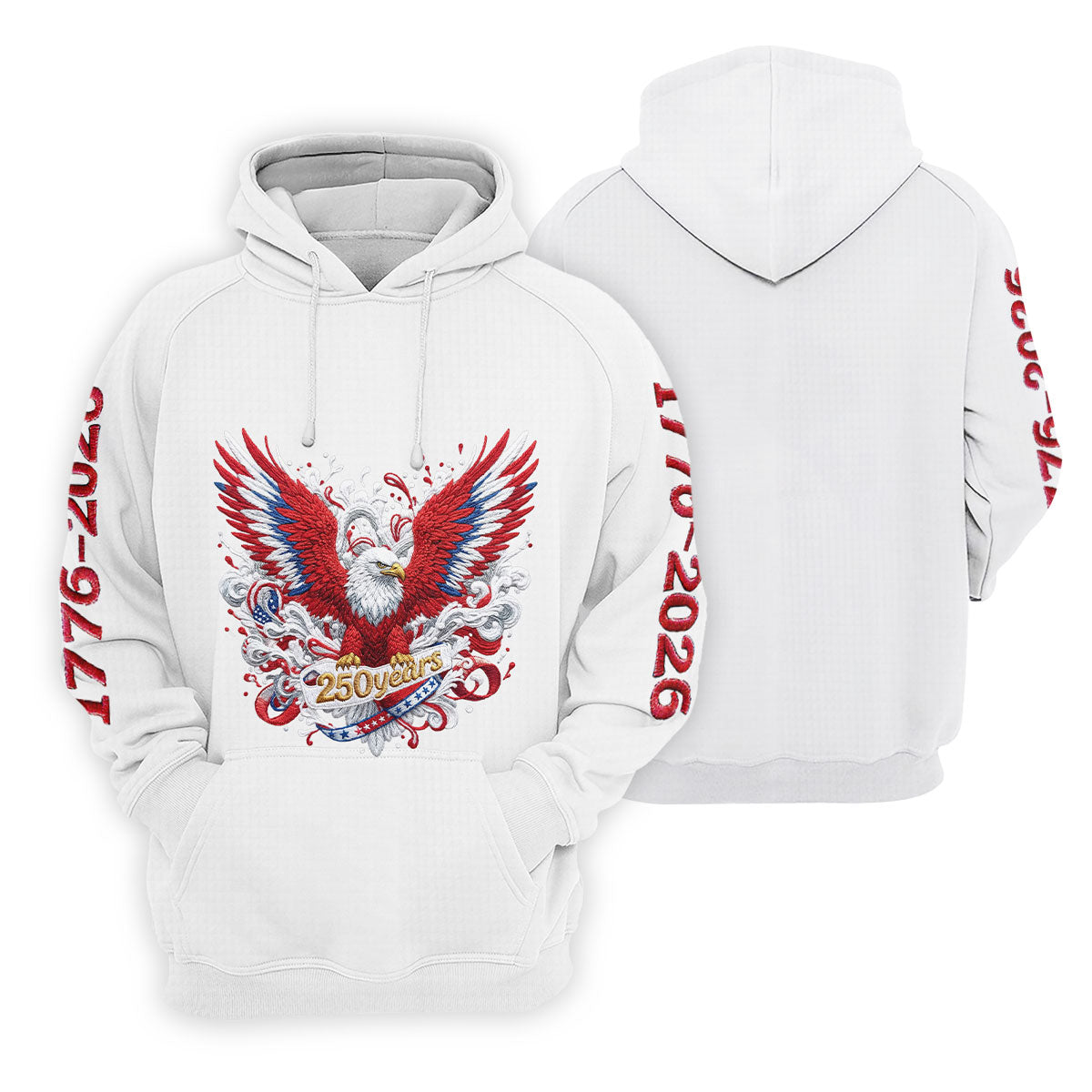 US Bald Eagle Embroidery Effect Patriotic Golf Shirt, 4th Of July Golf Shirt, 250th Anniversary Women Golf Top
