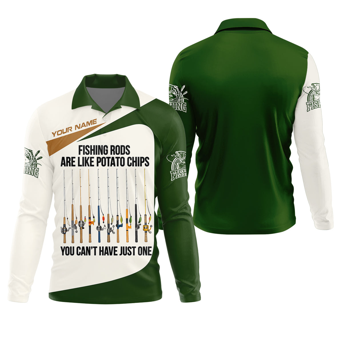 Fishing Rods Are Like Potato Chips Shirt, Personalized Funny Fishing Long Sleeve For Men