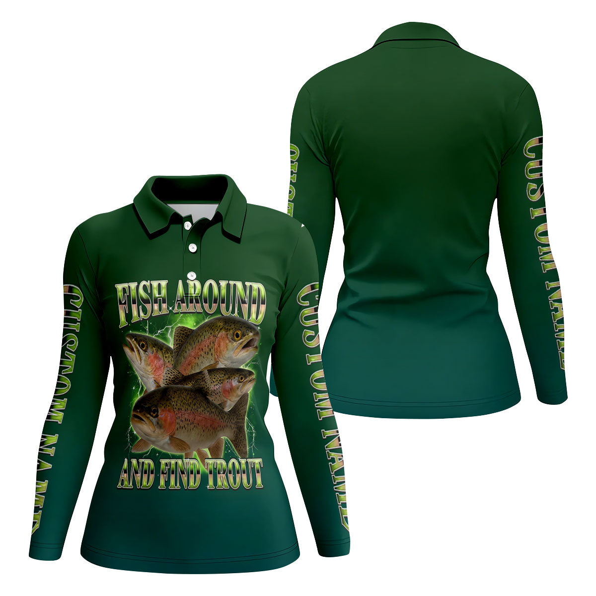 Fish Around And Find Trout Fishing UPF Shirts, Funny Fishing Shirt, Fishing Shirt For Women