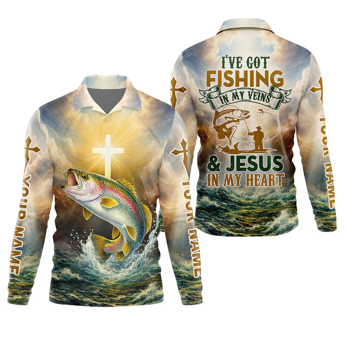 Fishing in My Veins, Faith in My Heart – Christian Fishing Shirt, Fishing UPF Shirts