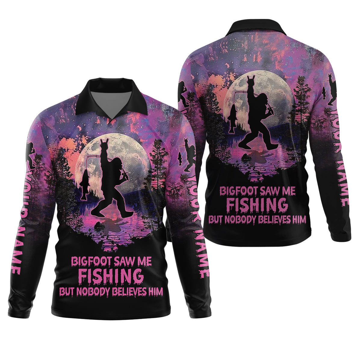 Bigfoot Saw Me Fishing But Nobody Believes Him Funny Fishing Shirt, SPF Shirt For Men