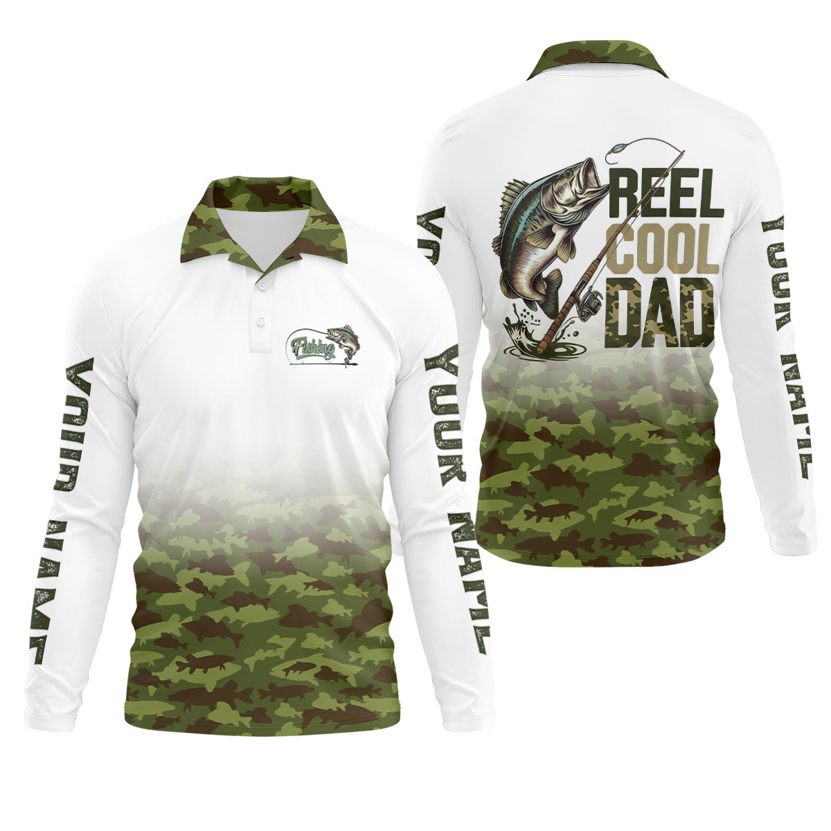 Reel Cool Dad Fishing SPF Shirt For Men, Custom Fishing Shirts, Fisherman Outfit, Mens Casual Shirts