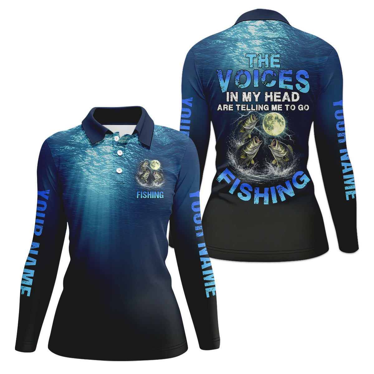 The Voices In My Head Are Telling Me To Go Fishing Funny Fishing Shirt, Fishing UPF Shirts, Women Fishing Shirt