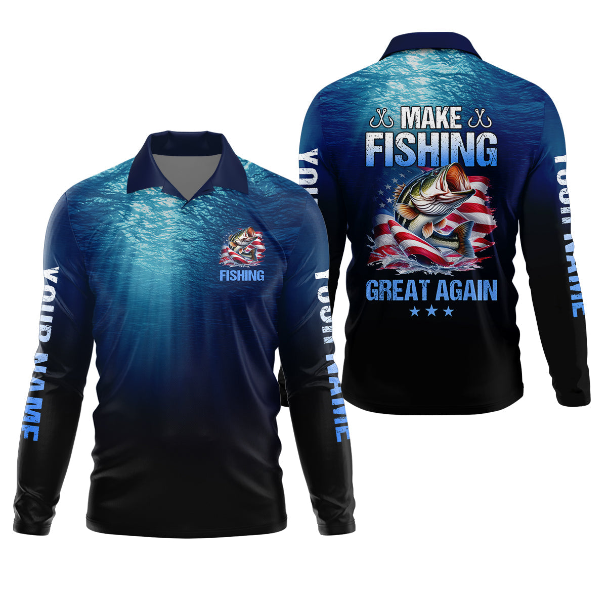 Make Fishing Great Again, Personalized Fishing Shirt, Fishing UPF Shirts, Funny Fisherman Gift